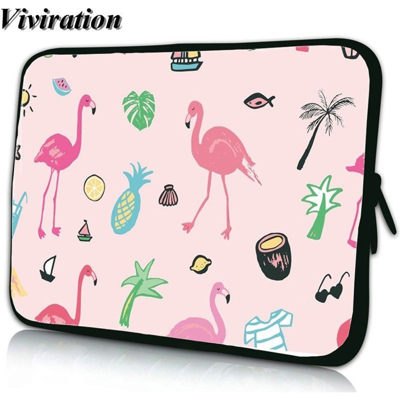 Sac d'ordinateur imprimé flamant rose pour femmes, sacoche à manches, étui de protection, Funda portable - For 15.4-Pouces - Flamanto006