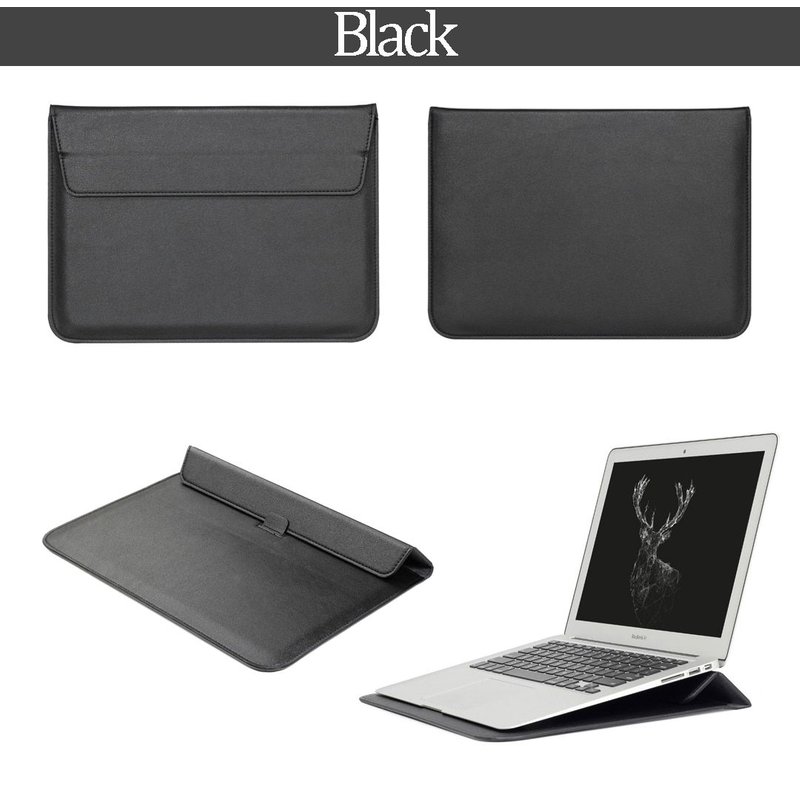 Sac en cuir PU pour ordinateur portable, pour Macbook Air - For 12 pouces A1534 A1931 - le noir