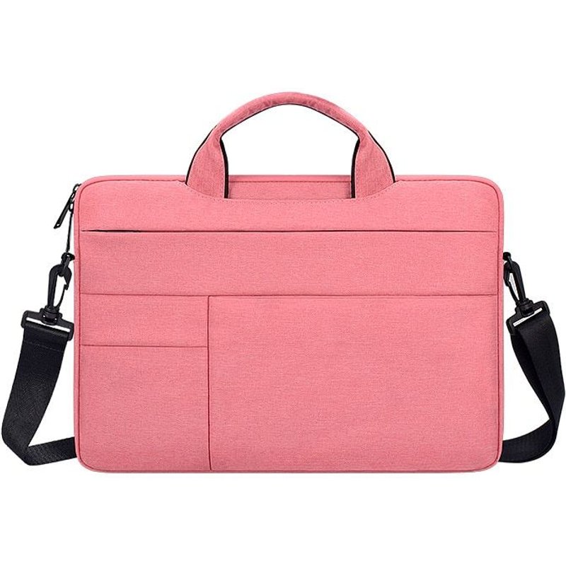 Sac universel pour ordinateur portable, sacoche pour ordinateur portable Macbook, sac à main, sac à bandoulière, mallette de voyage - For 15,4 pouces - Rose avec bracelet
