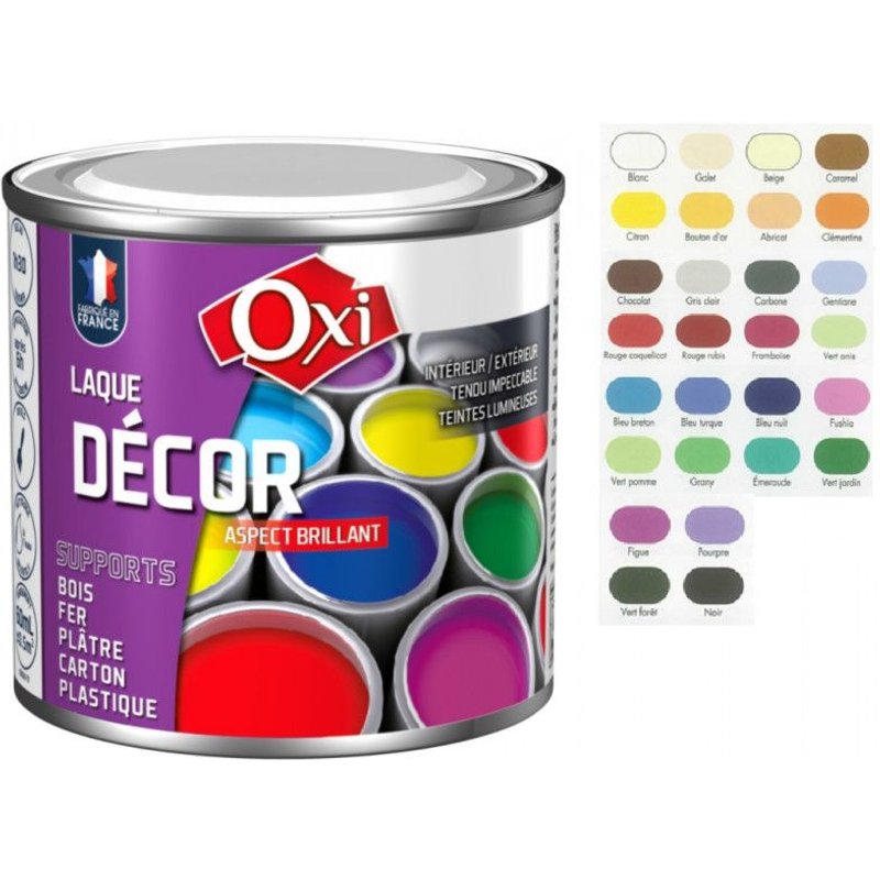 Peinture laque décoration multi supports intérieur extérieur 60ML OXI couleurs aux choix