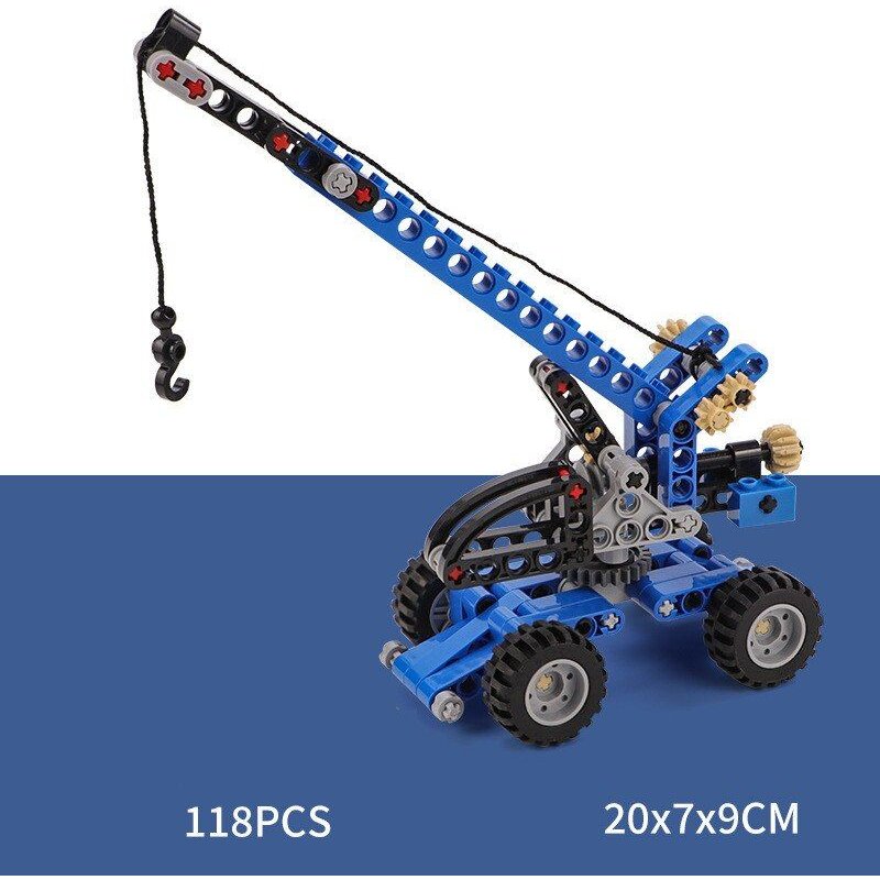 118pcs - Blocs De Construction De Voiture D'ingénierie De Ville, Grue Mobile, Camion À Benne, Modèle De Briques À Assembler, Jouets Éducatifs, Cadeaux Pour Enfants