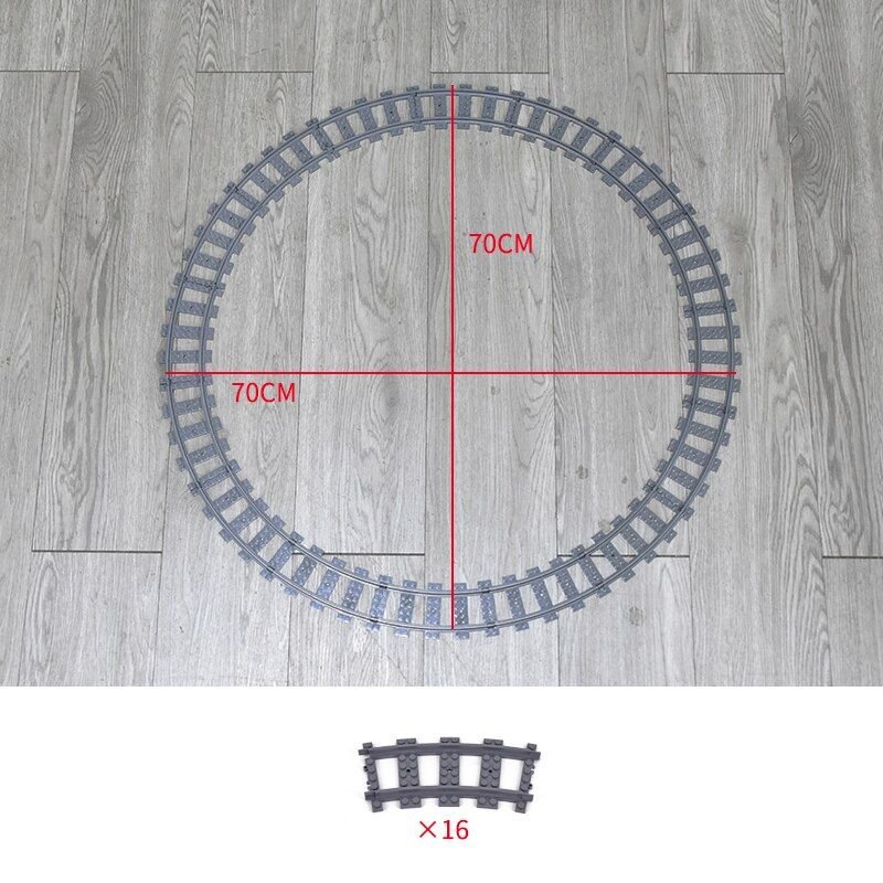 16 Pcs Incurvés - Blocs De Construction Moc Électrique À Piles, Haute Technologie, Train De Ville, Rails, Rails, Briques, Jouets De Bricolage Pour Enfants
