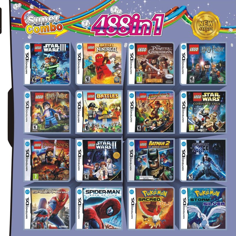 488 Fr 1 - Cartouches De Jeux Vidéo, Compilation, Tout En 1 Pour Nintendo Ds, 3ds, 2ds, Carte Pour Console