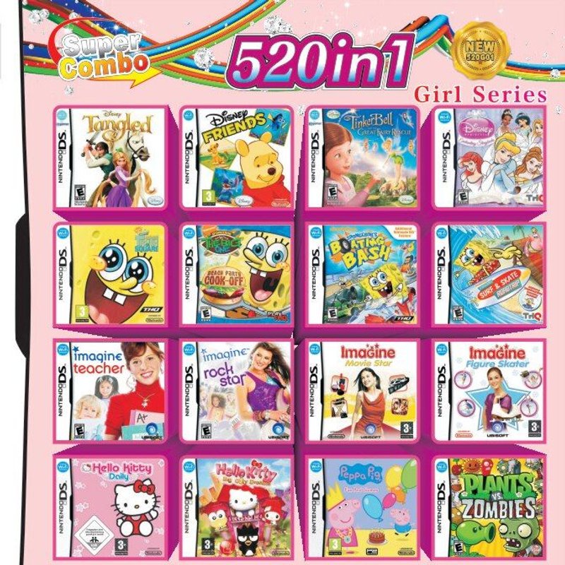 520 Fr 1 - Cartouches De Jeux Vidéo, Compilation, Tout En 1 Pour Nintendo Ds, 3ds, 2ds, Carte Pour Console