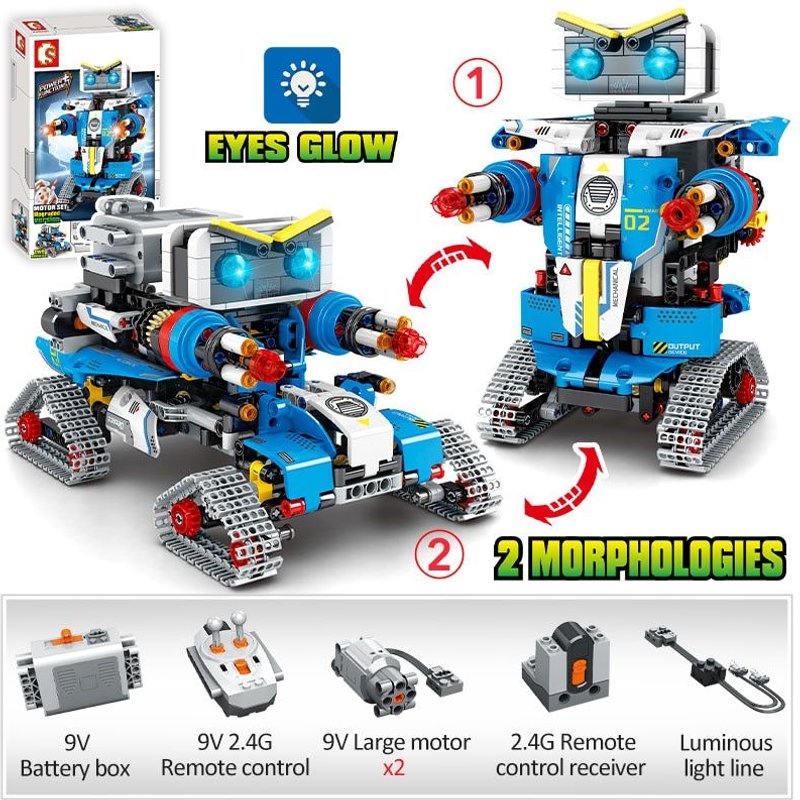 Avec Boîte D'origine - Blocs De Construction De Voiture De Course Robot Télécommandé Pour Enfants, Jouets Pour Enfants, Cadeaux