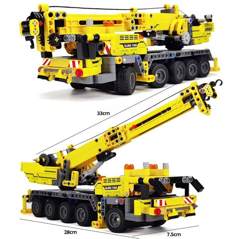 Pas De Boîte Originale - Briques De Construction Mécanique De Haute Technologie, Véhicules D'ingénierie De Grue De Ville, Jouets Cadeaux Pour Enfants 665 Pièces