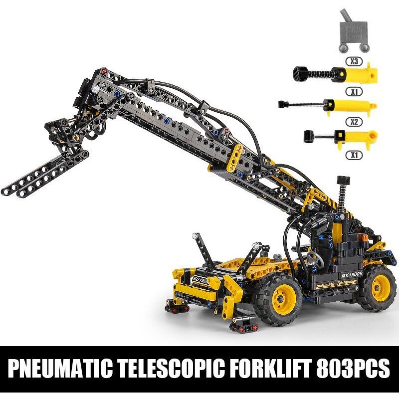 Pas De Boîte Originale - Chariot Élévateur Télescopique Pneumatique, Jouet De Haute Technologie, Modèle Éducatif, Blocs De Construction, Briques À Assembler, Kits, Cadeau Pour Enfants