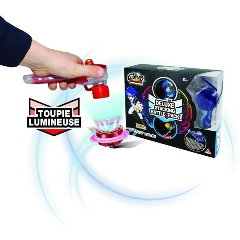 Infinity Nado – Toupie Lumineuse Avec Lanceur Fiery Dragon - Nouvelle Toupie Nado Lumineuse Empilable Avec Lanceur Et Anneau En Méta