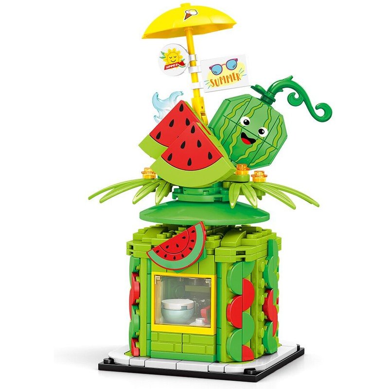 Passe - Blocs De Construction De Maison De Fruits Avec Vue Sur La Rue Pour Enfants, Bricolage, Figurines D'architecture, Jouets Pour Enfants, Cadeaux