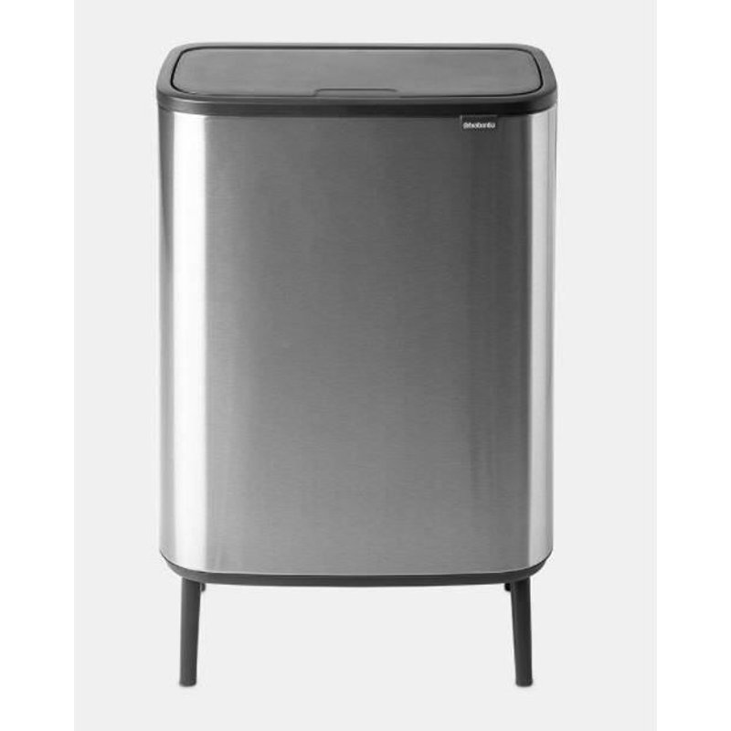 BRABANTIA Poubelle Bo Touch Bin Hi - 60 L - Matt Steel Fingerprint Proof