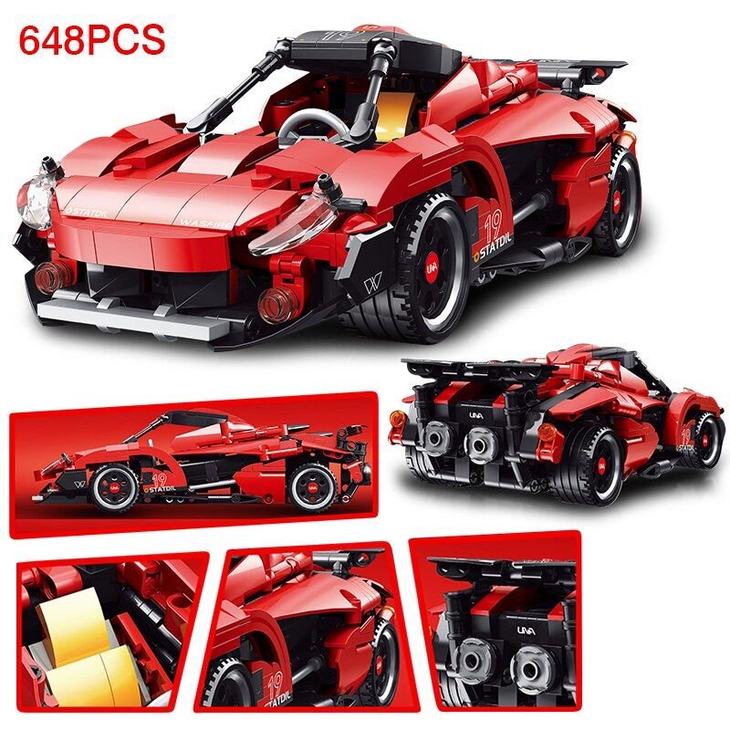 Sans Boîte D'origine - Blocs De Construction De Voiture De Haute Technologie, Super Célèbre, Avec Fonction De Traction, Modèle De Voiture De Course, Jouets Pour Garçons, Cadeau De Festival