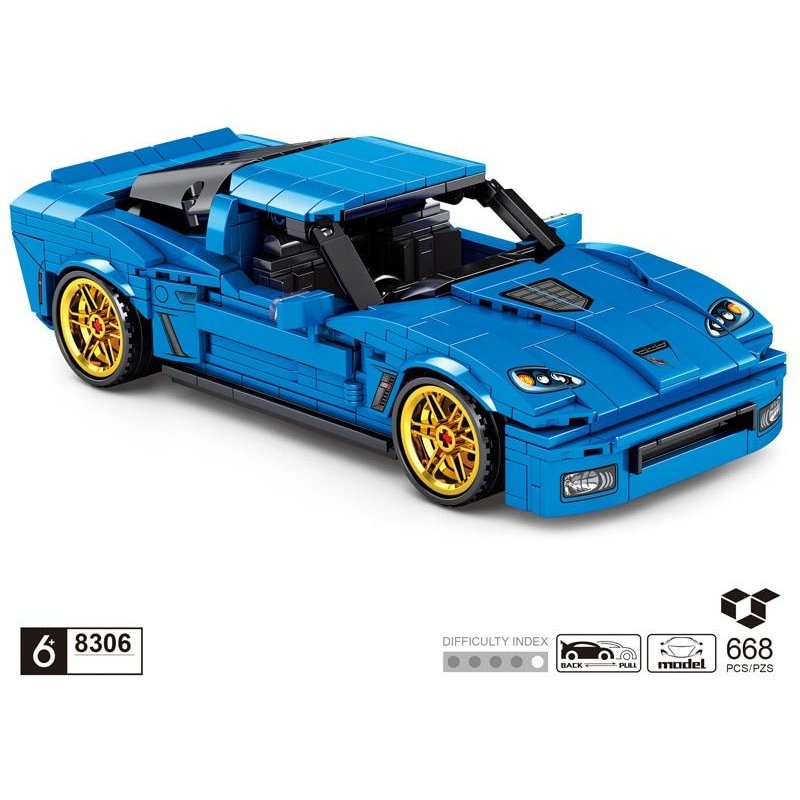Sans Boîte D'origine - Bloc De Construction De Voiture, Modèle De Corvette Z06, Muscle Technique, Briques D'assemblage De Véhicule, Collection De Jouets En Cadeau