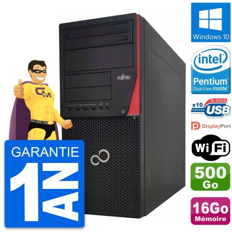 PC Tour Fujitsu Esprimo P920 Intel G3220 RAM 16Go Disque 500Go Windows 10 Wifi