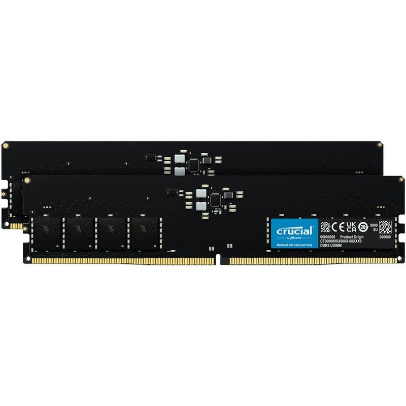 Crucial - DDR5 - kit - 32 Go: 2 x 16 Go - DIMM 288 broches - 4800 MT/s / PC5-38400 - CL40 - 1.1 V - mémoire sans tampon - non ECC