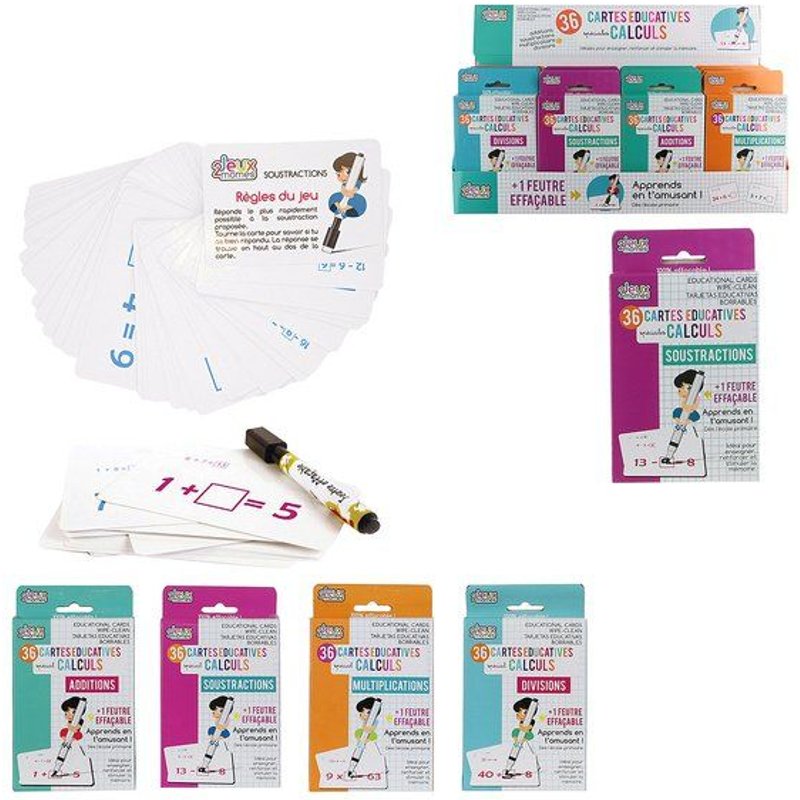 36 Cartes Éducatives Effaçables