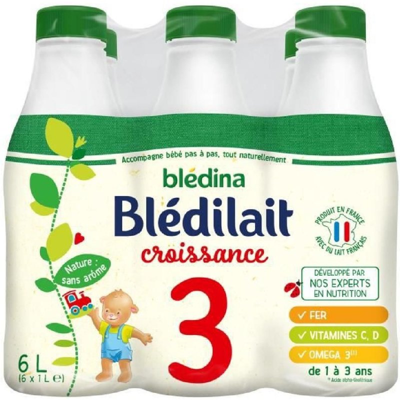 Blédina Blédilait. Lait De Croissance Pour Bébé. De 12 A 36 Mois. 6x1l