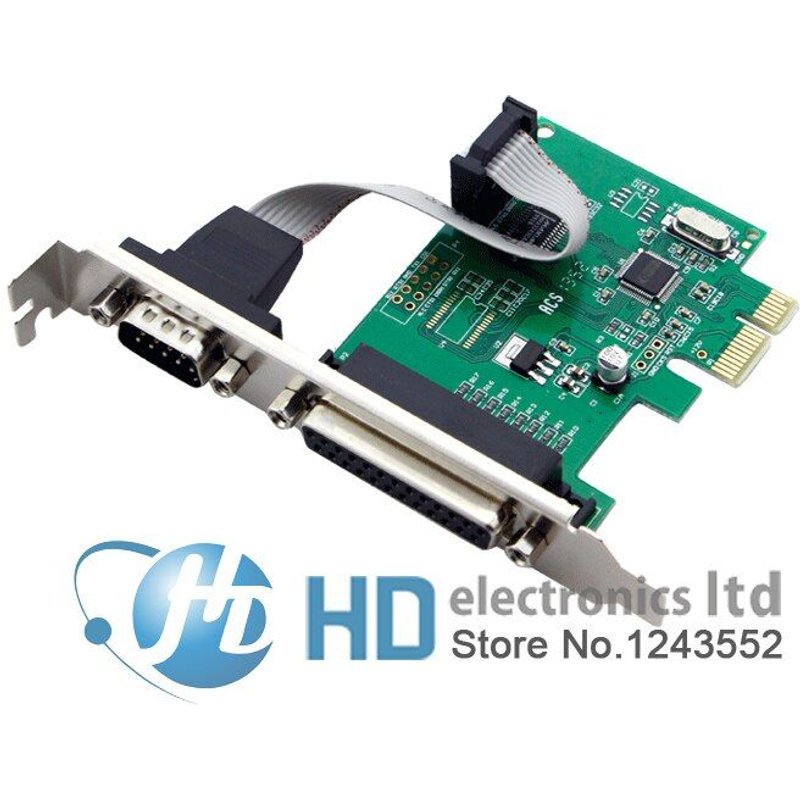 Autre Port série RS232 COM & DB25 imprimante parallèle, adaptateur de carte PCI Express LPT à PCI-E convertisseur puce WCH382 Nipseyteko
