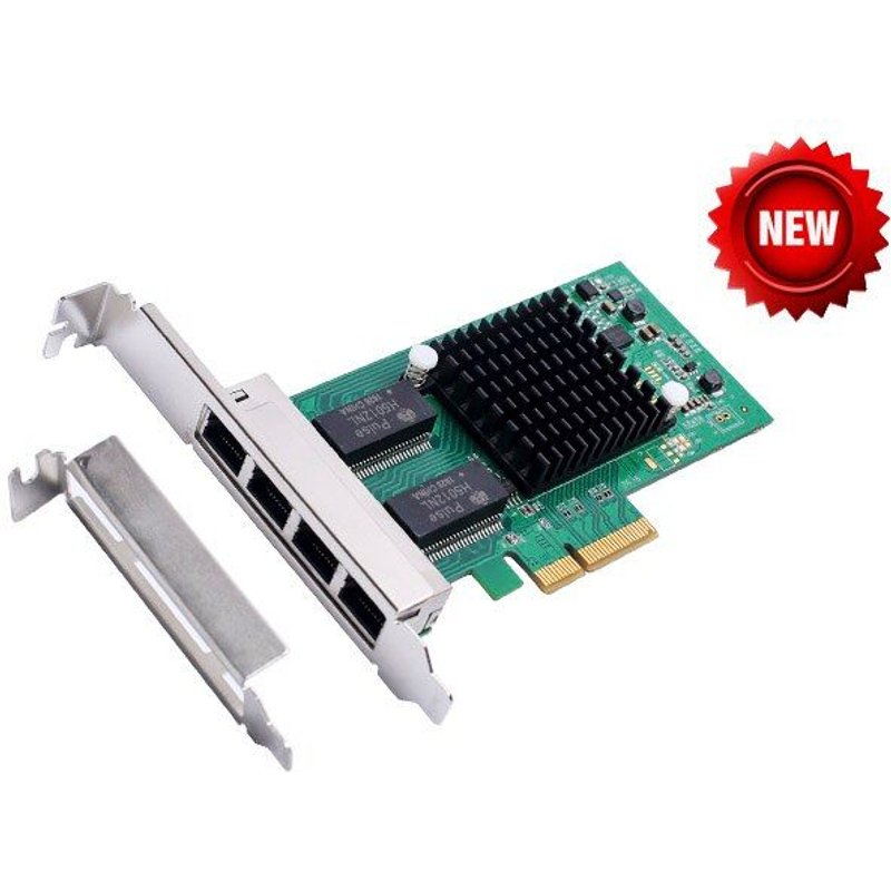 Carte contrĂ´leur Ethernet Gigabit PCI Express X4, 4 ports, processeur Intel I350-AM4, prise en charge de profil bas, PCIE vers 10/100/1000Mbp Nipseyteko