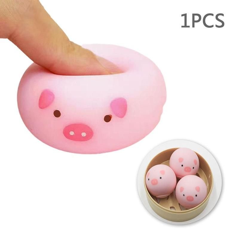 Mini Jouet À Presser Cochon Rose, Jouet Anti-Stress En Forme De Balle, Cadeau De Soulagement Du Stress Collant, Jouet Artefact De Décompression Amusant E7o4