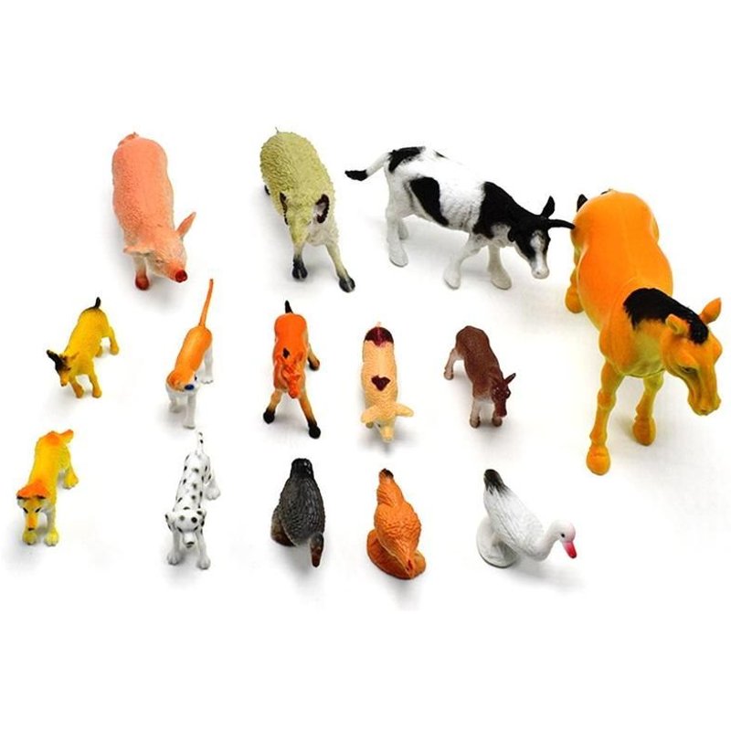 Figurines D'animaux De Ferme En Pvc, 14 Pièces, Jeu De Mouton, Cheval, Canard, Poulet, Jouet En Forme D'oie, T4v0