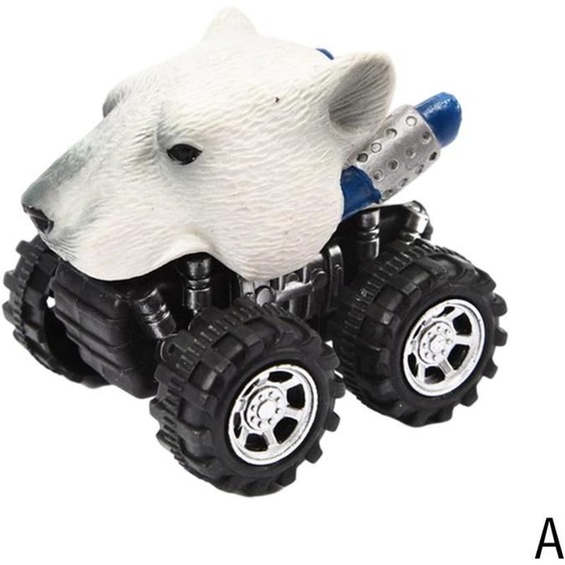 Voiture Miniature En Forme D'animaux Pour Enfants, Jouet En Forme De Tigre, Rhino, Couvre-Chef Pour Garçon, Figurine De Dinosaure À Friction, Modèle Moulé Sous Pression O4b2