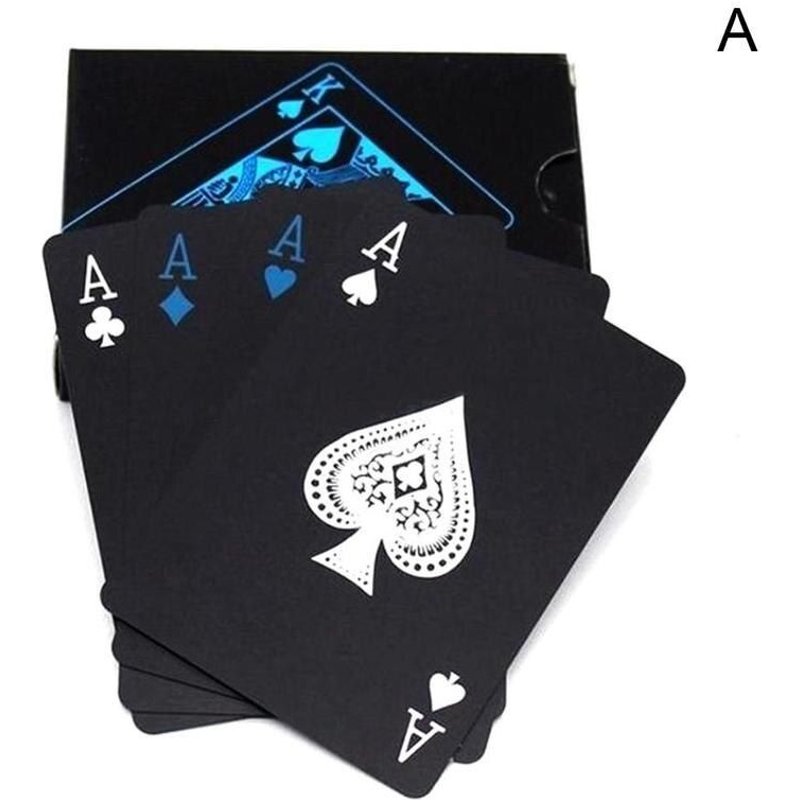 Cartes À Jouer De Poker Magique, Imperméables, Bleu Et Noir, Pour Bar, Jeux De Famille En Plein Air