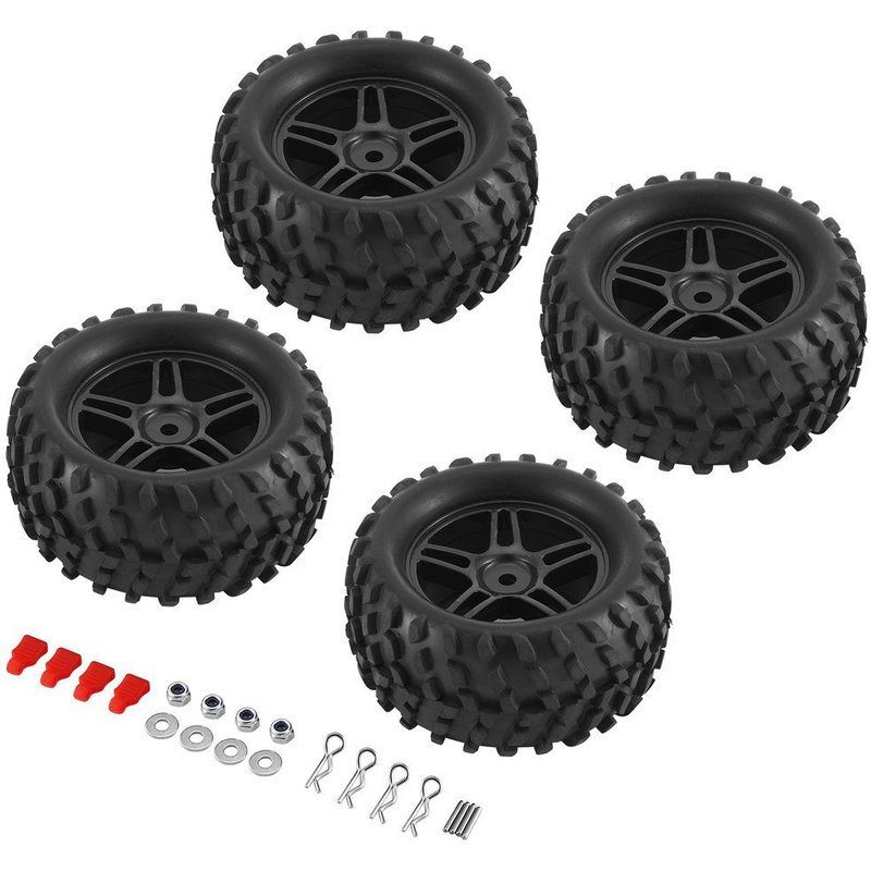 Pneus De Grand Pied 1 / 14 Pouces, Bonne Adhérence, Jante De Grande Roue Légère, Durable, Excellente Fabrication, Style Excellent, 4 Pièces