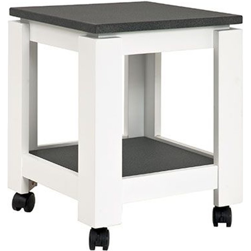 Table D'appoint Sur Roulettes 35x35x45 Cm Gris Foncé Et Blanc - Josef