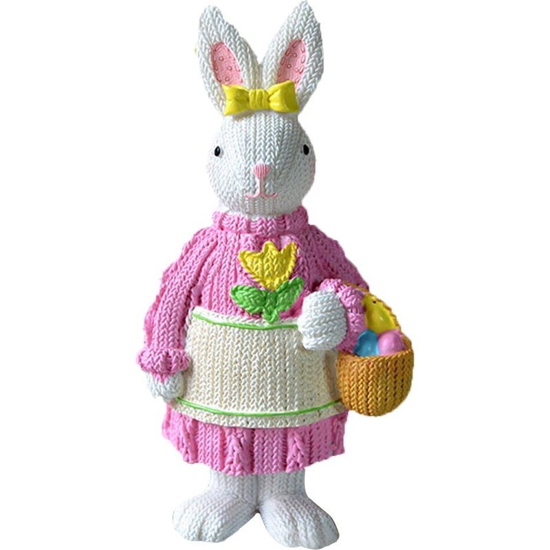 Lapin De Pâques En Résine Miniature, Ornement Artisanal, Figurines D'animaux, Décoration De Bureau Pour La Maison, Cadeaux, Livraison Directe