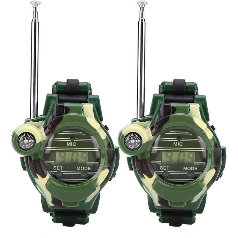 Walkie-Talkie Montres Pour Enfants, 2 Pièces, Jouet De Camouflage, Radio À 2 Voies, Mini Walkie-Talky, Horloge D'interphone, Jouets Pour Enfants 7 En 1