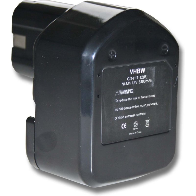 vhbw 1x Batterie compatible avec Hitachi DS 12DVB2KS, DS12DVF, DS 12DVF, DS12DVF2, DS 12DVF2 outil électrique (3300 mAh, NiMH, 12 V)