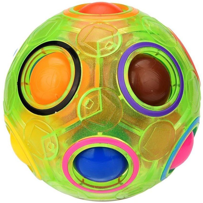 Jouets Sphériques Lumineux, Fossettes Simples, Anti-Stress, Fluorescents, Amusants, Arc-En-Ciel