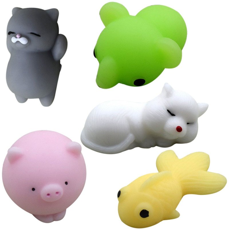 Ensemble De Jouets Squishy À Montée Lente, 5 Pièces, Jouet Fidget, Anti-Stress, Animal Mignon, Balle Anti-Stress
