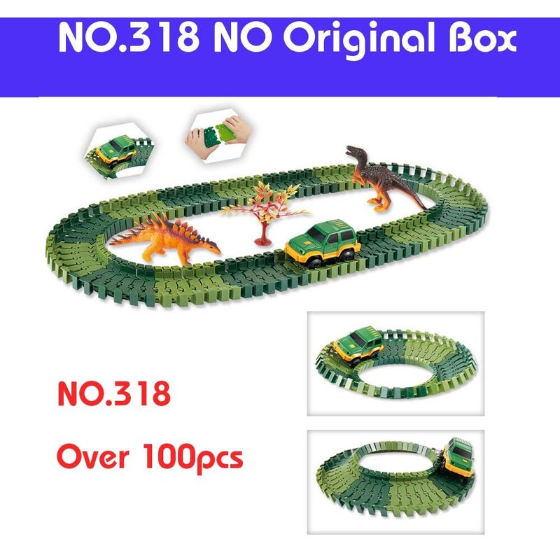Ensemble De Pistes Magiques, Bricolage Créatif, Flexible, Pistes De Course, Voitures Dinosaure Jurassic Park, Jouets Éducatifs Pour Enfants, Cadeaux Pour Garçons, Nouveau