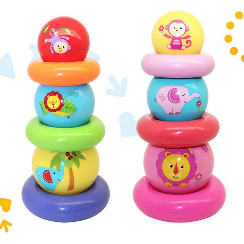 Anneau Tour Arc-En-Ciel, Jeu De Balles Empilables, Jouet Éducatif De Développement Précoce Pour Enfants