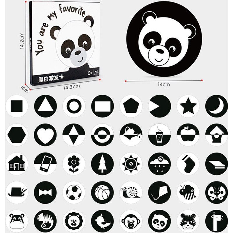 Cartes Flash Montessori Pour Bébé, Jouets, Noir Et Blanc, Haute Contraste, Stimulation Visuelle, Activité D'apprentissage, Cadeau Pour Bébé