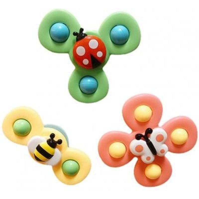 Ensemble De Toupies Légères En Plastique, Jouet À Ventouse Intéressant, Jouets De Bain Pour Bébé, Toupie, Jouet Sûr, 80%