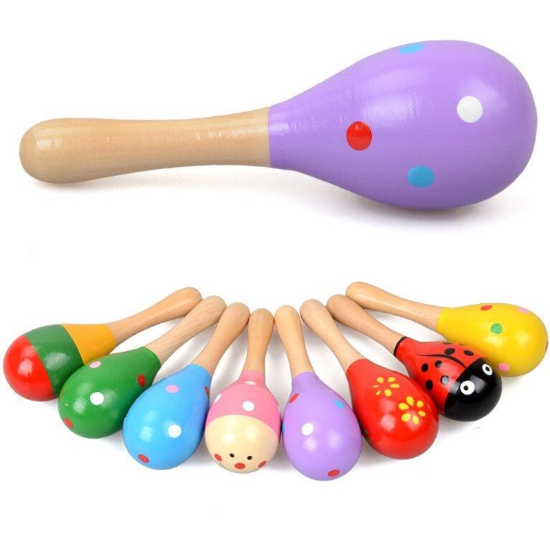 Boule En Bois Pour Bébés, Jouet, Marteau De Sable, Hochet, Instrument De Musique, Percussion, Support Pour Nourrissons, Livraison Directe, 1 Pièce