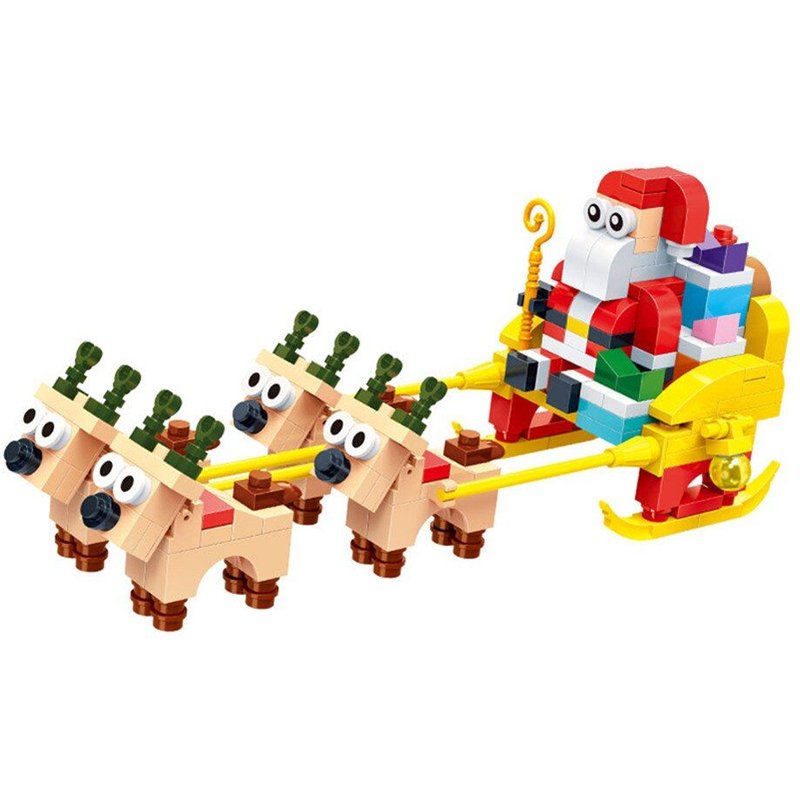 Blocs De Construction, Ville, Village D'hiver, Noël, Père Noël, Elk, Traîneau, Briques À Monter Soi-Même, Jouets Cadeaux Pour Filles, 2021