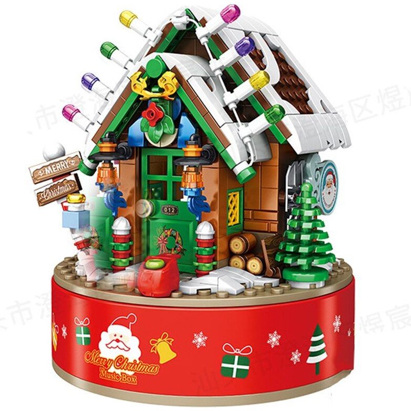 Blocs De Construction Pour Bonbonnière De Noël, Ville, Village D'hiver, Bricolage, Boîte À Musique De Rêve Technique, Briques, Jouets Cadeaux Pour Filles, 2021