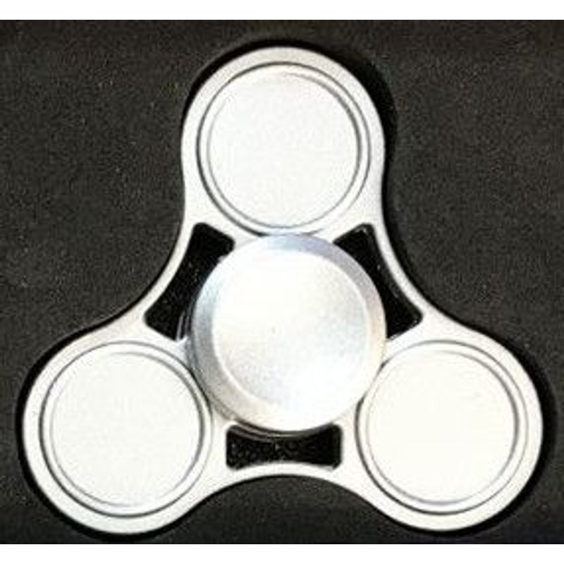 Hand Spinner Gris Argenté En Métal Avec Son Coffret