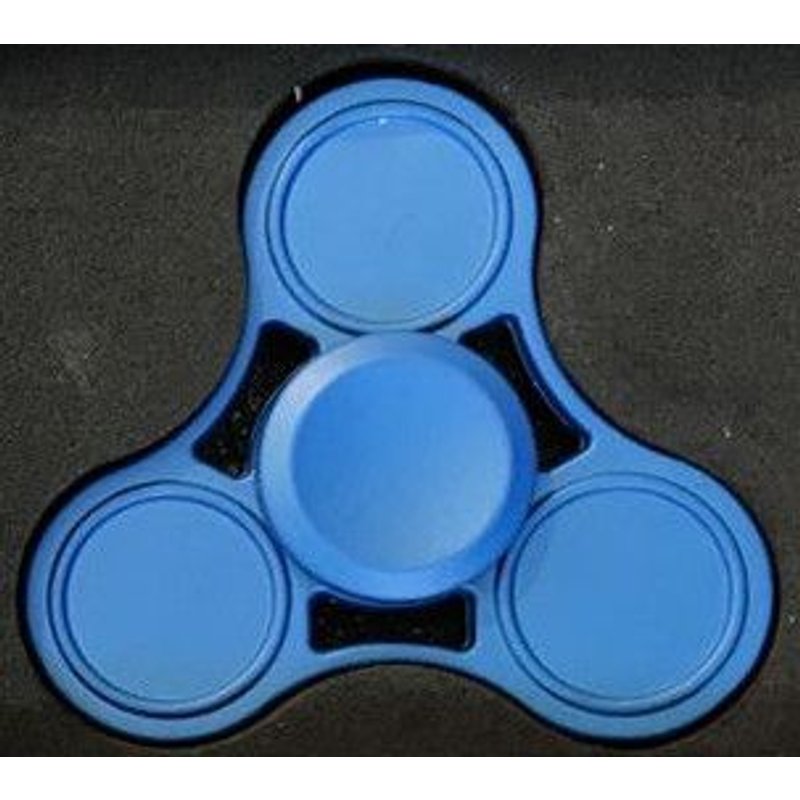 Hand Spinner Bleu Moyen En Métal Avec Son Coffret
