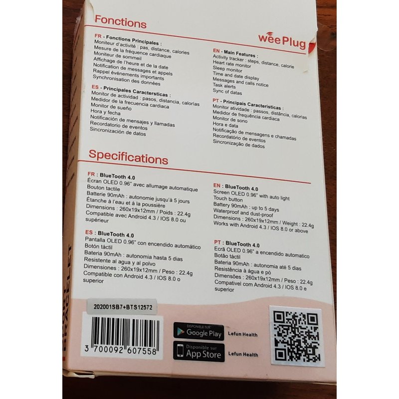 Montre Connectee Weeplug SB7+ Bleu ciel