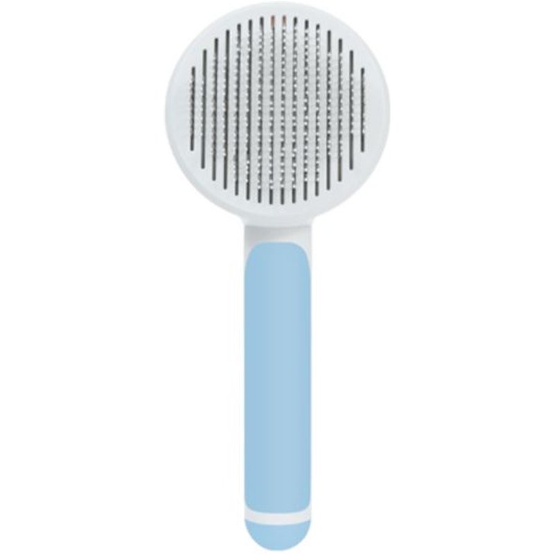 Brosse Chiens Chats, Autonettoyante Brosse Poils Morts Pour Chat Chien, Enlèvement Efficace Jusqu'à 95% Des Poils Morts Et Poils Tomentose(Bleu)