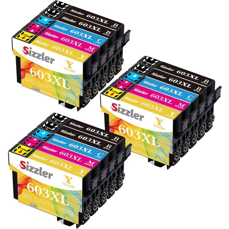 Lot de 15 Cartouches d'encre Compatibles pour Epson 603 XL pour Epson XP-2100 XP-2105 XP-3105 XP-4105 WF-2810 WF-2830