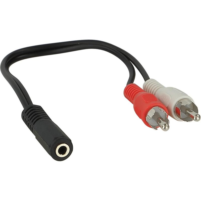 Adaptateur Jack Stereo f 3.5 mm vers 2x RCA Stereo Male