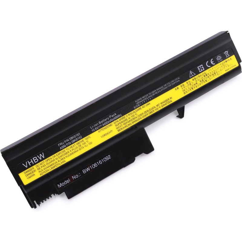 vhbw Batterie remplacement pour IBM ASM 08K8192, ASM 08K8196, ASM 08K8197, ASM 08K8198, ASM 08K8199 pour ordinateur portable (4400mAh, 10,8V, Li-ion)