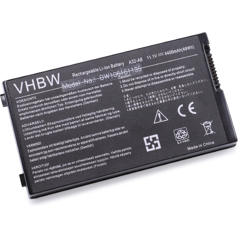 vhbw Batterie compatible avec Asus A8Tc, A8Tm, F50, F50gx, F50sl, F50sv, F50z, F8Sa, F8Sv ordinateur portable Notebook (4400mAh, 11,1V, Li-ion)