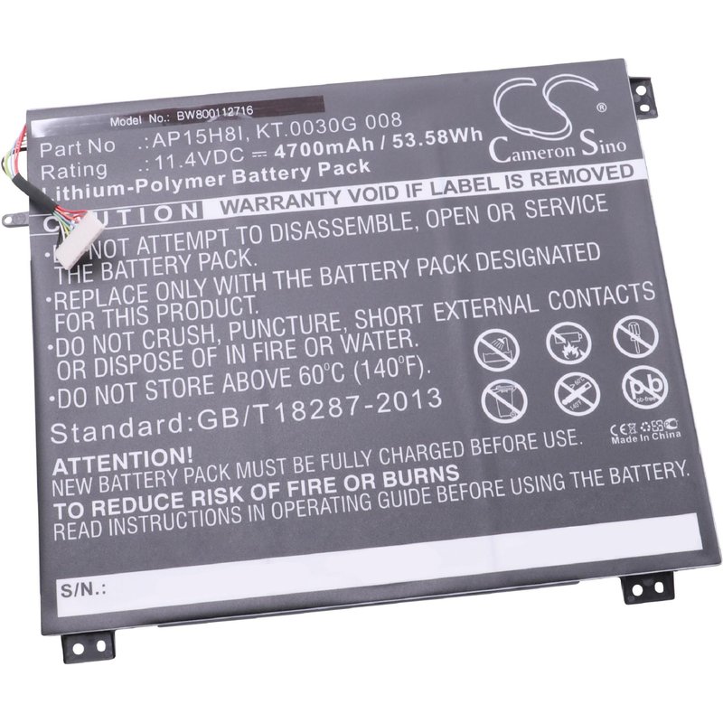 vhbw Batterie compatible avec Acer Swift 1 SF114-31-C0X2, SF114-31-C16E, SF114-31-C17D ordinateur portable (4700mAh, 11,4V, Li-polymère)