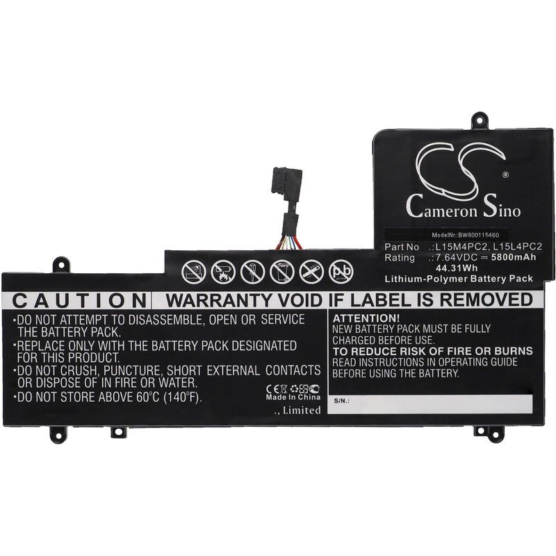 vhbw Batterie compatible avec Lenovo Yoga 710-15ISK (80UD01AMGE), 710-15ISK 80U0 ordinateur portable (5800mAh, 7.64V, Li-polymère)